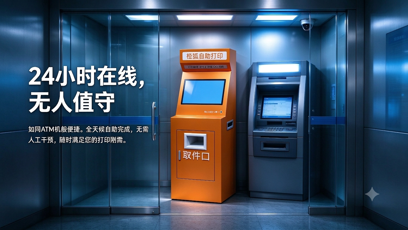 无人值守 - 24 小时在线，像 ATM 机一样便捷，全天候自助完成。